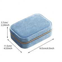1pc 3 Layers Jewelry Organizer, Velvet Zipper Jewelry Box, Multi-Functional Jewelry Storage Box, Travel Portable Jewelry Organizer For Earrings, Necklaces, Rings, Watches, Hair Accessories, Valentine's Day Gifts, Mother Day Gift For Mom