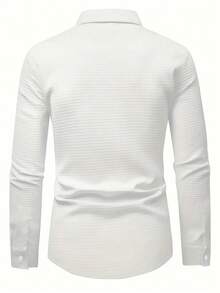 Áo sơ mi nam tay dài đơn giản, lịch sự, phong cách công sở, mùa thu - trắng - Xem 5