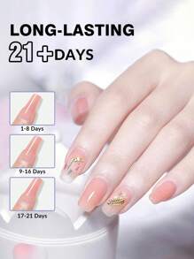 GLOZ 4-In-1 Acrylic Nail Gel, Super Strong Brush Head Suitable For Fake Nails And Gel Nail Polish, Requires LED Lamp, Manicure Gift - Clear - View 6