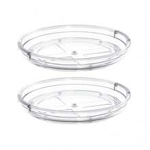 1/2Pcs Lazy Susan Organizer Turntable For Cabinet, 23.5cm/9.25inch, Rotating Condiment Organizer For Kitchen Pantry Organizers And Storage, Table Top, Fridge, Countertop, Spice Organization - Transparent - View 11