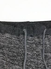 Women's Summer Casual Drawstring Waist Pocket Shorts - Dark Grey - View 4