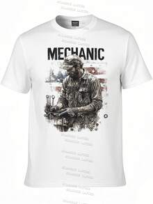 Camisas de manga larga para mujer, 100 % algodón, regalos para el día de la madre, tallas S-2XL, regalos de cumpleaños para mujer, camiseta de mecánico personalizada, regalo para amantes de la mecánica, regalo para el día del padre, regalo para él. - Blanco - Ver 4