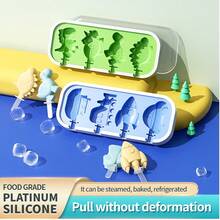 带盖硅胶冰棒模具、硅胶冷冻冰棒模具、可重复使用的冰棒模具、易脱模冰棒机、硅胶冰棒奶油模具