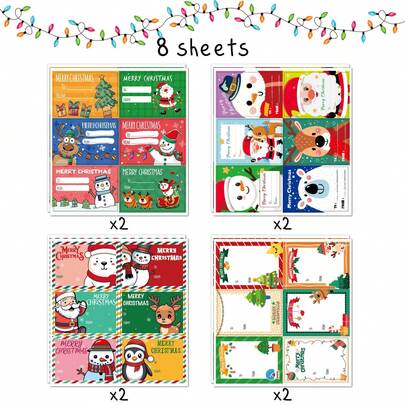 Etichette adesive natalizie, adesivi regalo autoadesivi, decalcomanie per nome regalo per confezioni regalo/decorazioni per carta da regalo (48 pezzi)