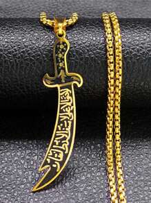 Sword Shape Hollow Pendant Gold/Silver/Black Color Stainless Steel Sword Necklace Fashion Gorgeous Gifts For Men And Women