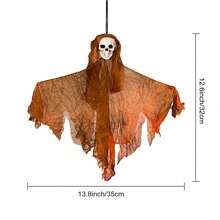 万圣节DIY装饰 - 橙色、灰色悬挂鬼魂3件套