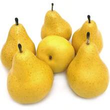 CZ 6pcs Fake Pears Artificial Fruits Vivid Yellow Pear For Home Fruit Shop Supermarket Desk Office Restaurant Decorations Or Props Yellow  8434 - Màu vàng - Xem 3