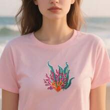 单色珊瑚刺绣熨烫贴片 - 色彩鲜艳的3D DIY贴花，适用于衣服、帽子、包包 - 耐用面料装饰点缀，设计精美，可用于帽子装饰、纹理装饰、优质缝线和缝纫项目 - 混色 - 查看 5