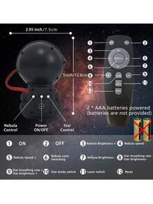 1pc Astronaut Guitar Starry Sky Projector With Remote Control And 360° Adjustable Rotation, Starry Sky Atmosphere Suitable For Bedroom, Room Decoration, Party Gifts - ánh sáng đa sắc - Xem 2