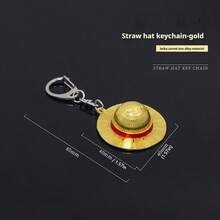 1 件 2025 新款动漫海贼王金属草帽钥匙扣吊坠饰品 - 节日礼物、生日礼物、派对礼物、完美礼物