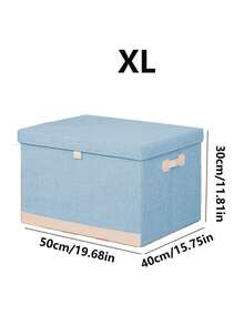 1pc Pink, Grey, Blue, Green, Purple Fabric Storage Box, Household Clothing Organizer Box, Large Capacity Foldable, Thickened Wardrobe Storage Box, Quilt Storage Box - Multicolor - View 19