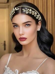 1 pezzo Cerchietto con strass argento, accessorio per capelli da donna adatto per uso quotidiano, feste per adulti, regali per le vacanze, accessori per capelli, fascia per capelli, cerchietto per capelli da donna, abbigliamento autunnale - Argento - Visualizzare 4