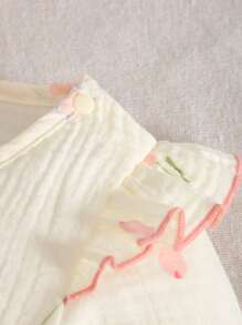 MommBaby MommBaby Baby Girls' Ruffled Floral Long Sleeve Jumpsuit, Cute For Spring & Autumn