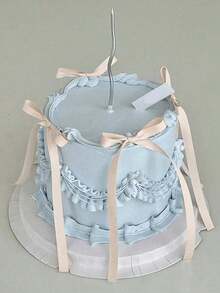 10pcs Ribbon Bow Cake Decorations, Silk Cake Skirt, Graduation Cake Toppers, Birthday Party Table Decorations,Birthday Cake Topper Balletcore Birthday Cake Topper Black Bow Ribbon Cake Decoration For Birthday Shower Wedding Party - Multicolor - View 8