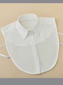 1 件女士刺绣蕾丝领，经典时尚雪纺假领，适合运动衫/运动衫，黑色和白色