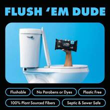 DUDE Wipes Flushable Wipes 3 Pack 144 Wipes Shea Butter Smooth With Vitamin E Aloe Septic And Sewer Safe - Fragrance Free - 查看 3