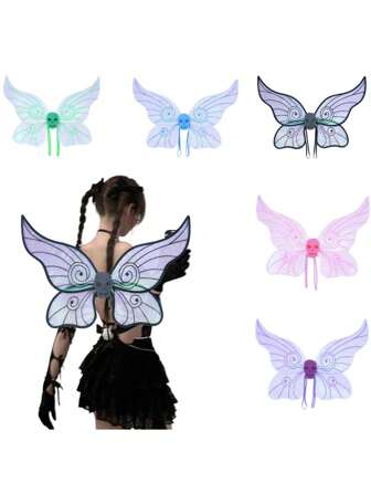 1pc Butterfly Fabric Halloween Masquerade Costume Prop Butterfly Wings Fairy Wings Demon Back Decor, All Season