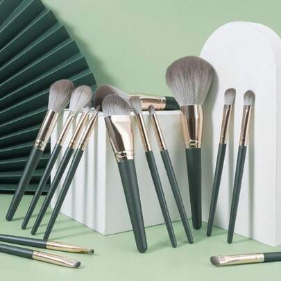 Kit 14 Pinceis profissional para maquiagem Pinceis esfumar contorno