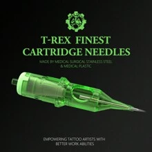 20 Stück T-REX grüne Tattoo-Nadel-Patronen RL/RM Einweg-Silikon-Profi-Sterilisierte runde Liner für Patronenmaschinen Griffe