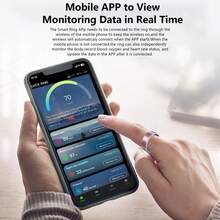 男女智能环健身追踪器 - 防水健康环，用于睡眠追踪、心率和血氧监测和压力、家庭护理健身环、步数和卡路里燃烧计数、手势滑动视频内置运动手势功能、佩戴舒适、智能拍照（由 APP 控制）（16mAh 可充电电池）适用于节日、圣诞节、万圣节、生日派对和特殊场合 - ET-多色 - 查看 5