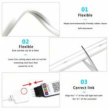 10米 RGB 霓虹灯带套件，支持 DIY 霓虹灯装饰，LED 灯带，适用于家庭室内/室外圣诞装饰 - 彩色 - 查看 9