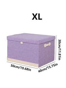 1pc Pink, Grey, Blue, Green, Purple Fabric Storage Box, Household Clothing Organizer Box, Large Capacity Foldable, Thickened Wardrobe Storage Box, Quilt Storage Box - Multicolor - View 12