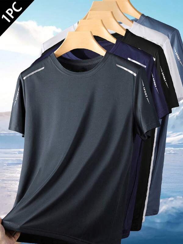 Camiseta de aventura fresca para hombres - Secado rápido, protección solar UPF para correr y hacer senderismo al aire libre (1 pieza)
