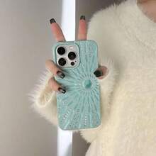 Creative Cute Sun Pattern Phone Case Compatible With IPhone 16 15 14 13 12 11 Pro Plus X XS Max Cellphone Soft Silicone Protective Cover - Antique White(古董白) - 查看 3