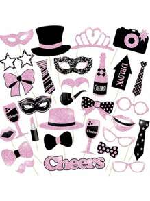 30 件黑色和金色婚礼摄影道具 - 优雅的 Ins 风格生日派对装饰品，采用纸质材料拍摄装饰品，无羽毛 - 彩色 - 查看 2