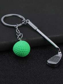 1 buah Gantungan Kunci Bola Golf Kasual, Seri Olahraga, Untuk Pria, Ransel, Sekolah, Aksesoris Mobil, Gaya Goth Lucu Y2k - Putih - View 4