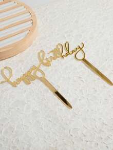 1PCS/3PCS/5PCS 新款创意生日蛋糕装饰亚克力蛋糕插卡