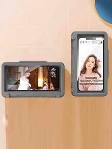 1个防水手机支架，淋浴壁挂式手机壳，浴室防水手机盒支架，带触摸屏功能，适合观看视频和电视节目，无需钻孔，防溅水，触控灵敏 - 兼容 15、14、13、12 Pro Max、XS、XR以及6.8英寸以下的手机 - 彩色 - 查看 22