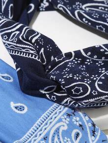 1 件男士柔软吸水宽佩斯利印花头带，波西米亚风格，适合日常生活、海滩度假、休闲运动、健身骑行、发饰、男士度假配饰、足球头带、男士配饰、男士配饰、棒球配饰、男士头带 - 彩色 - 查看 4