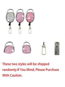 镶钻伸缩钥匙扣，闪亮配饰，轻松拉动，360°旋转，带腰带/登山扣，内置尼龙绳，钥匙圈，纽扣，工具取出器，创意登山扣钥匙扣，防摔防盗尼龙绳锁，户外攀岩登山扣吊坠，可挂在钥匙、名片、手机挂绳、背包上，母亲节礼物，生日纪念品 - 彩色 - 查看 10