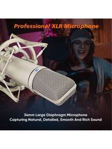 LMBGM U87 人声电容麦克风桌面悬挂式，适用于现场录音人声音乐工作室