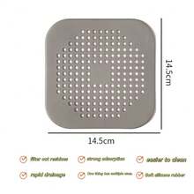 1 pièce Couvercle de drain carré en silicone avec ventouse, filtre à cheveux pour douche, passoire étanche pour baignoire et évier de cuisine, accessoire de décoration de salle de bain