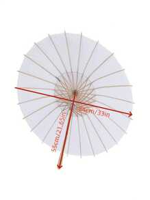 1 Peça Sombrinha de Papel Branca - Guarda-sol Redondo Clássico de Proteção Solar, Cabo de Madeira, Decoração Estilo Chinês Japonês para Casamento, Festa da Noiva, Artesanato DIY e Atividades ao Ar Livre, Haste de Madeira, Decoração de Casamento, Cor Vibrante