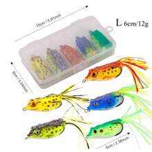 5 件青蛙诱饵，用于鲈鱼垂钓的浅水青蛙，4 厘米 5 厘米 6 厘米软塑料鱼饵，适用于鲈鱼、蛇头鱼、淡水小嘴鲈鱼 - 彩色 - 查看 5
