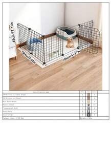 Freestanding Pet Fence, Indoor Home Use, For Small Dogs, Cats, Rabbits And Other Small Animals