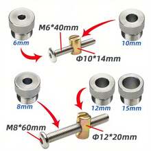 螺丝夹具二合一十字销钻头导向套件可调节木工钻孔打孔器定位器口袋十字斜平头打孔夹具带 5 个钻套 - 床柜螺丝打孔定位器 - 彩色 - 查看 8