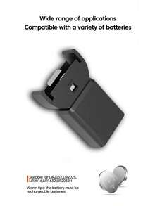 C-Type Lithium Button Battery Charger For LIR2032, LIR2025, ML2032, ML2025, CR2032 And Other Models, USB-C Charging (Batteries Not Included)