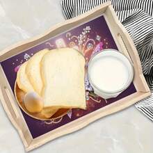 Kit de peinture de diamant DIY avec plateau, design de croix de luxe - Diamants acryliques de forme asymétrique, plateau en bois de thème de dessin animé pour rassemblement familial, décoration de petit-déjeuner, café, thé, stockage, fournitures de fête, décoration d'intérieur