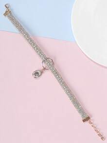 1 chiếc mặt dây chuyền hình dấu chân thú cưng thời trang và thanh lịch, đính đá, thích hợp cho mèo và chó nhỏ làm phụ kiện trong nhà và ngoài trời (không thích hợp cho chó lớn) - trắng - Xem 7