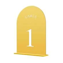 10pcs Gold Mirror Acrylic Table Numbers 1-10 With Holder, Gold Arch-Shaped Acrylic Table Sign Holder Suitable For Wedding Reception, Party, Event, Birthday
