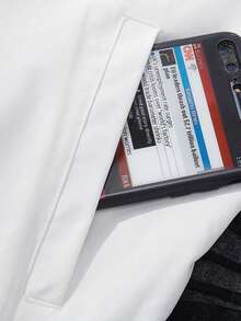 Chaqueta casual y holgada para hombre con diseño de rayas laterales, chaqueta cómoda, suave y transpirable con cuello alto para primavera y otoño