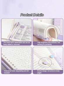 120 páginas A5 Cuaderno grande con capacidad suave transparente, páginas interiores rayadas, bordes perforados, encuadernación espiral extraíble, diseño impermeable - Ideal para suministros de oficina diarios y estilo minimalista, regalo perfecto para amantes de la música, Cuaderno de música | Cuaderno minimalista | Cuaderno impermeable