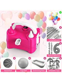 Inflador eléctrico portátil de globos, Bomba de aire eléctrica para globos 220V-240V 400W, Adecuada para decoración de fiestas con inflado de globos