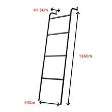 Blanket Ladder 4-Layer Towel Racks Wall-Leaning Blanket Holder Decorative Display Metal Ladder Shelf Stand For Livingroom Bathroom Bedroom - 黑色 - 查看 3
