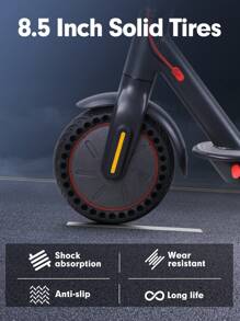 Mankeel Portable Electric Scooter With 8.5-Inch Honey Solid Tire - 36V 350W Power, 30km (19 Mile) Max Range, 30km/H (19 Mph) Top Speed, E-Brake + Disc Brake, App Control, LED Light, E-Scooter For Adult & Teen, Suitable For City Commuting, Outdoor Cycling, Couple Cycling, Birthday Gifts, Holiday Gifts