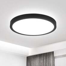 homefire Ceiling Lighting LED Ceiling Lighting Round Black White Two-Tone Optional Flat 15W Width 18cm For Bathroom Ceiling Lighting Bedroom Light Bathroom Light Kitchen Light Hallway Light - 6000k - Xem 2